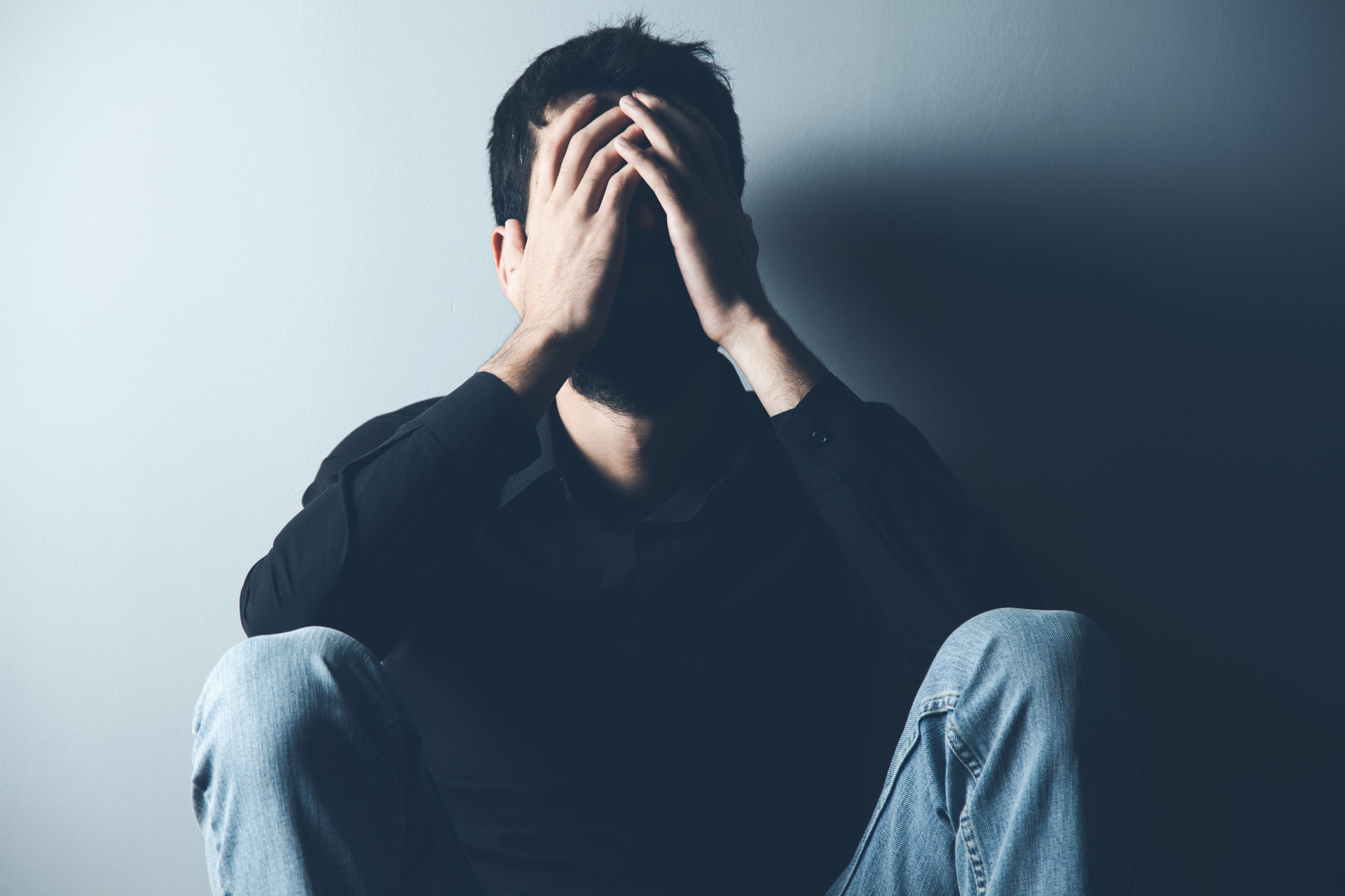 man going through
