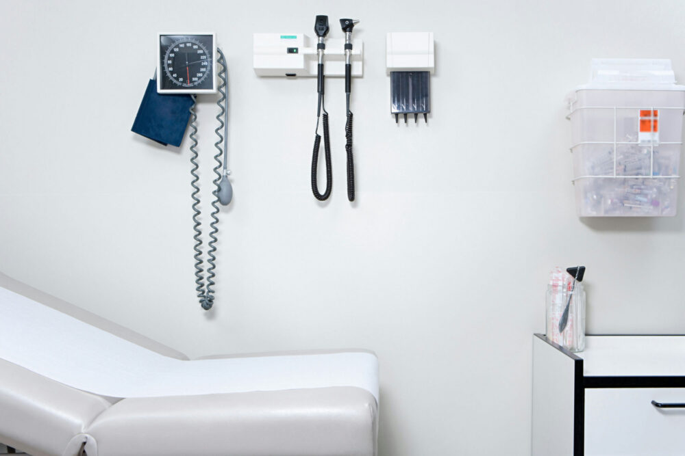 Clean medical exam room prepared for fentanyl detox Georgia appointments.