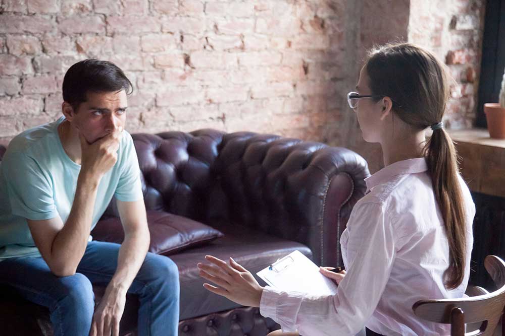 man attending addiction counseling in Atlanta, Georgia