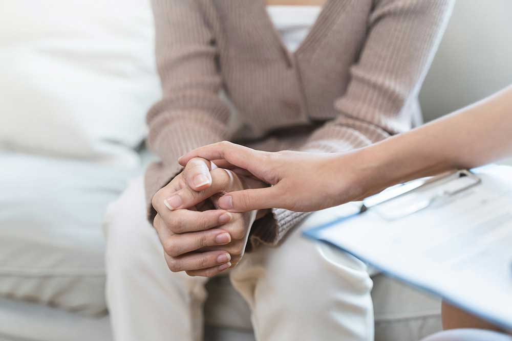 young woman participating in addiction recovery therapy